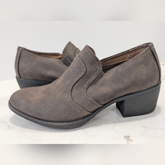 Euro Soft By Sofft Boots Short Bootie Alena Women Sz 8M Brown Vegan Block Heel - Picture 4 of 8